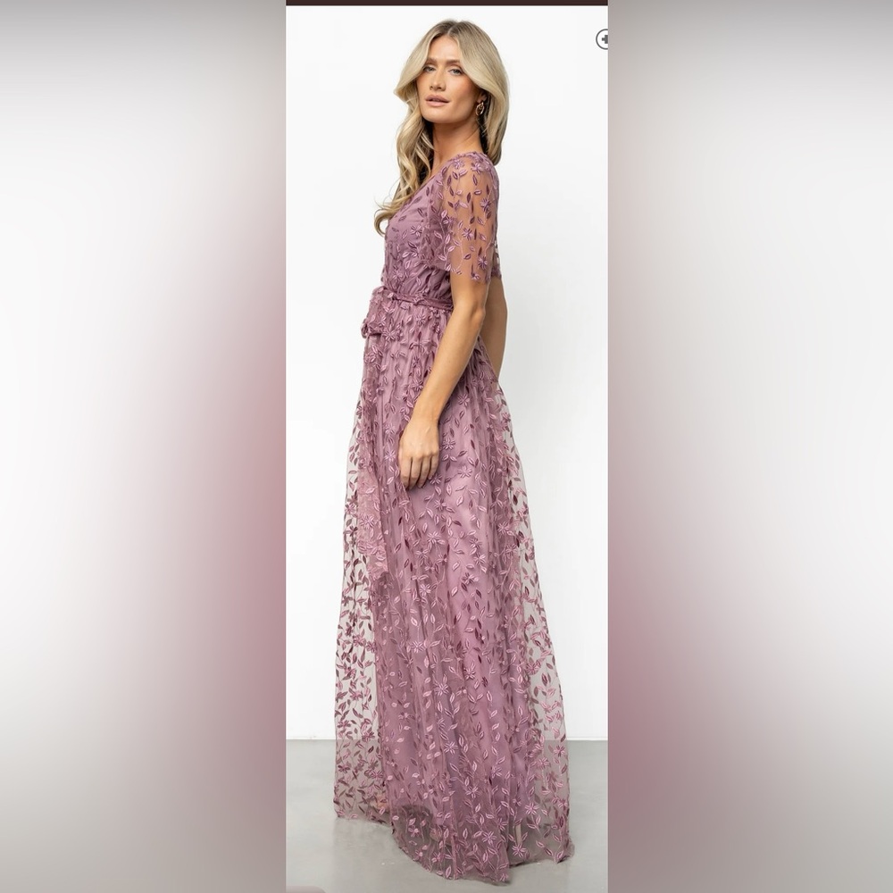 Baltic Born Mauve Embroidered Dress